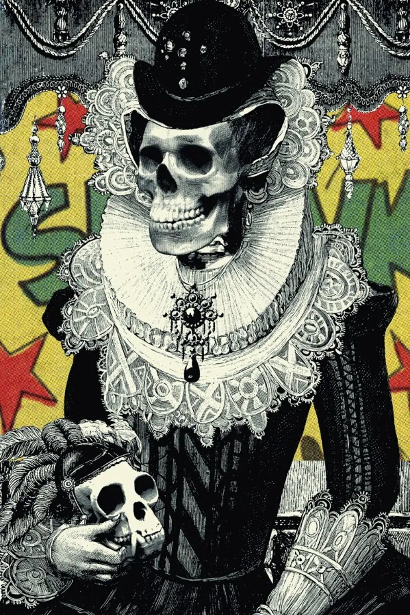 Lady poster with wooden frame by Ali Gulec