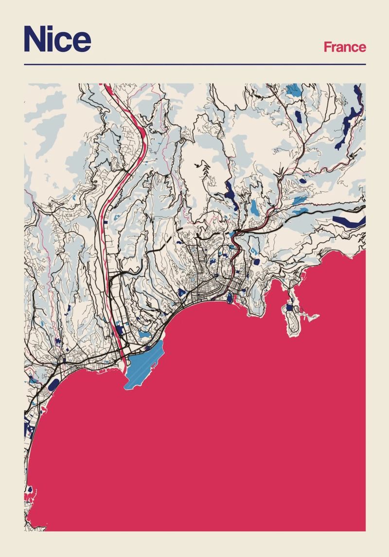 Coastal Nice poster by MOOODZART
