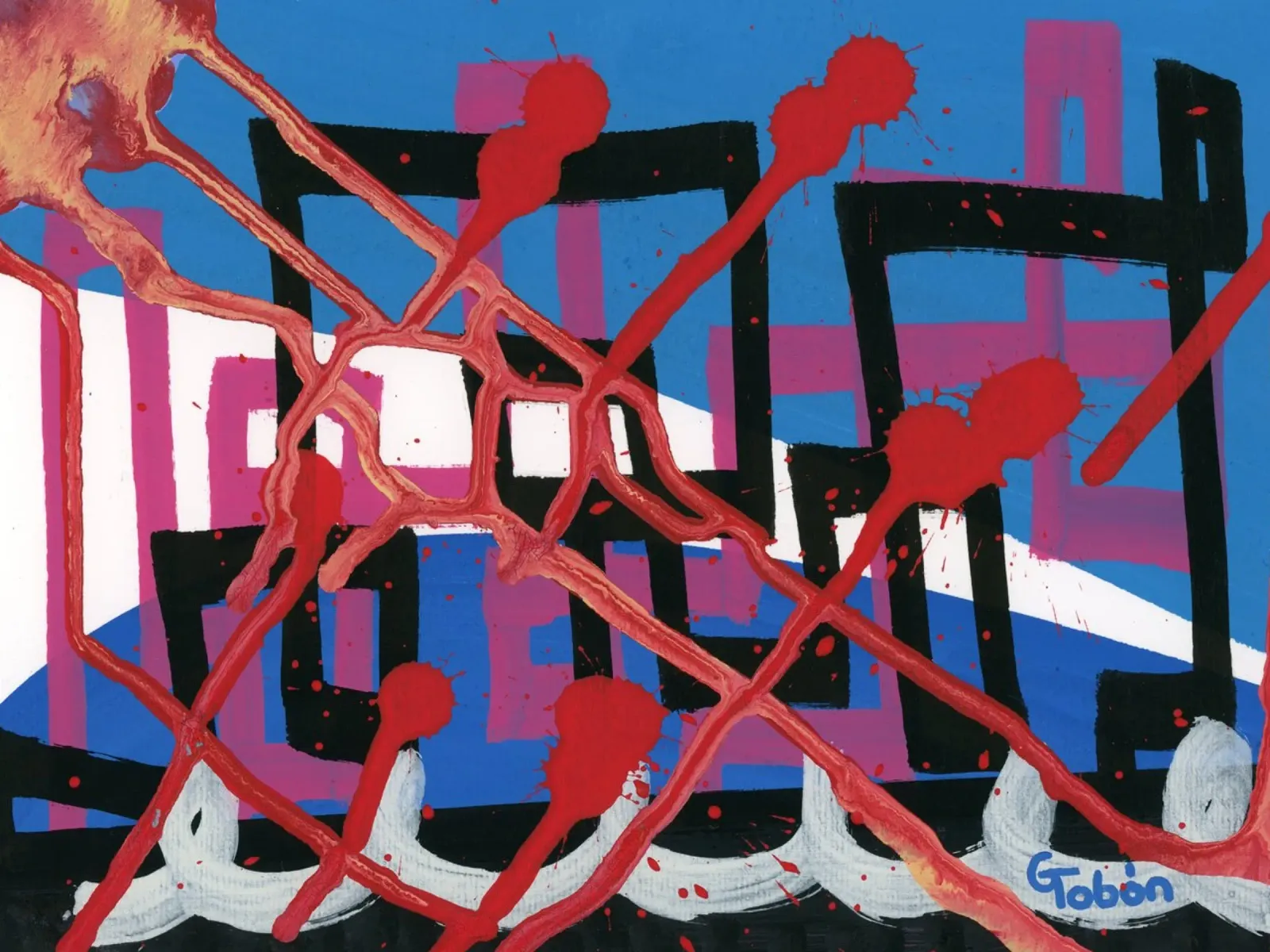 Violence poster con telaio in legno da gtobonart