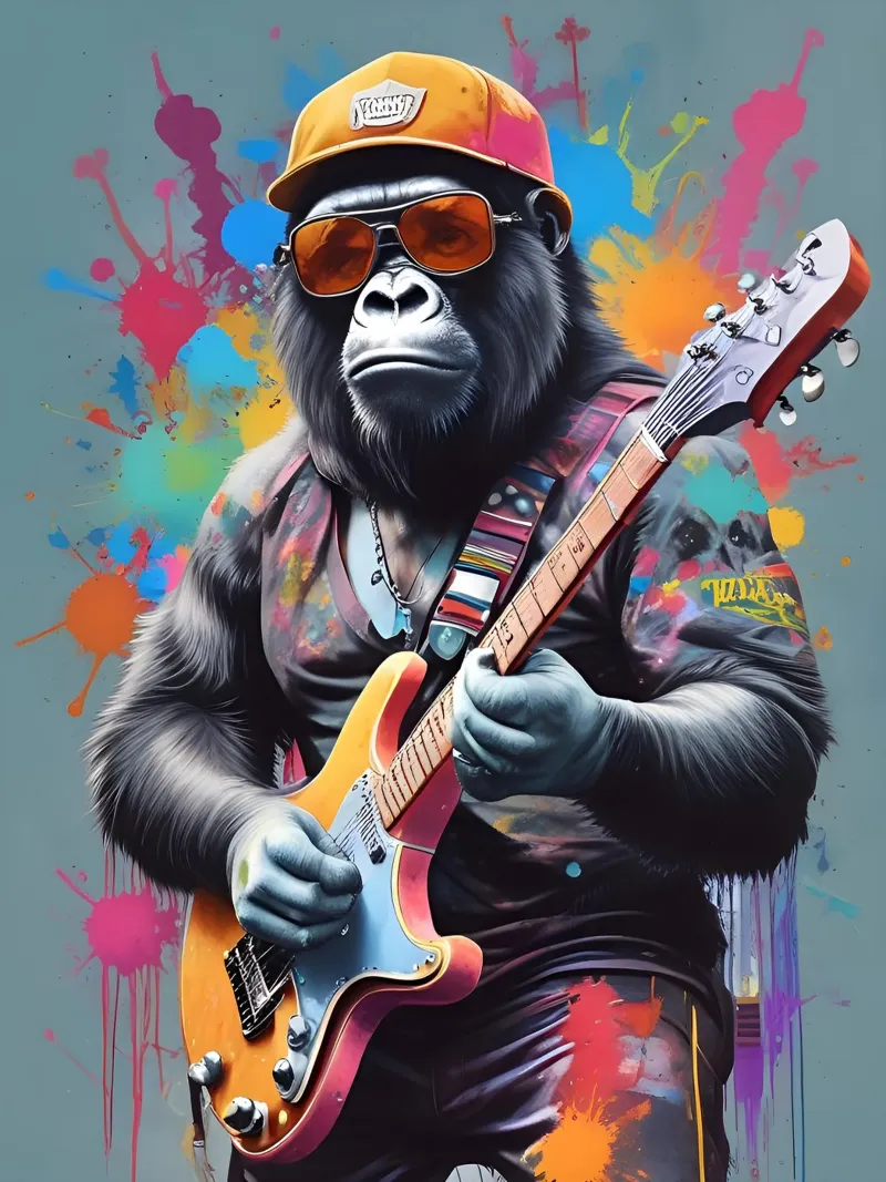 Gorilla suonare la chitarra carta hahnemühle da MakArena
