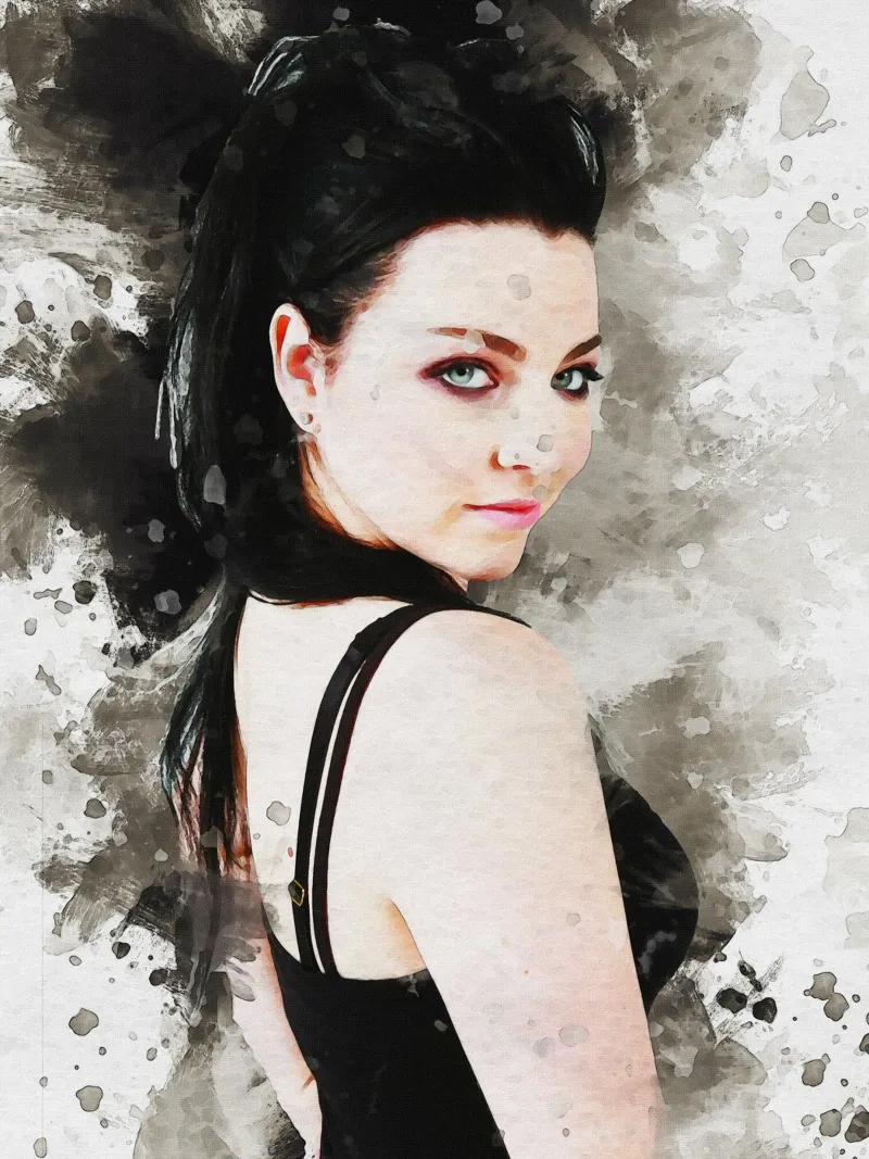 Smudge von Porträt Amy Lee Leinwand mit Schattenfugenrahmen von Gunawan Rb
