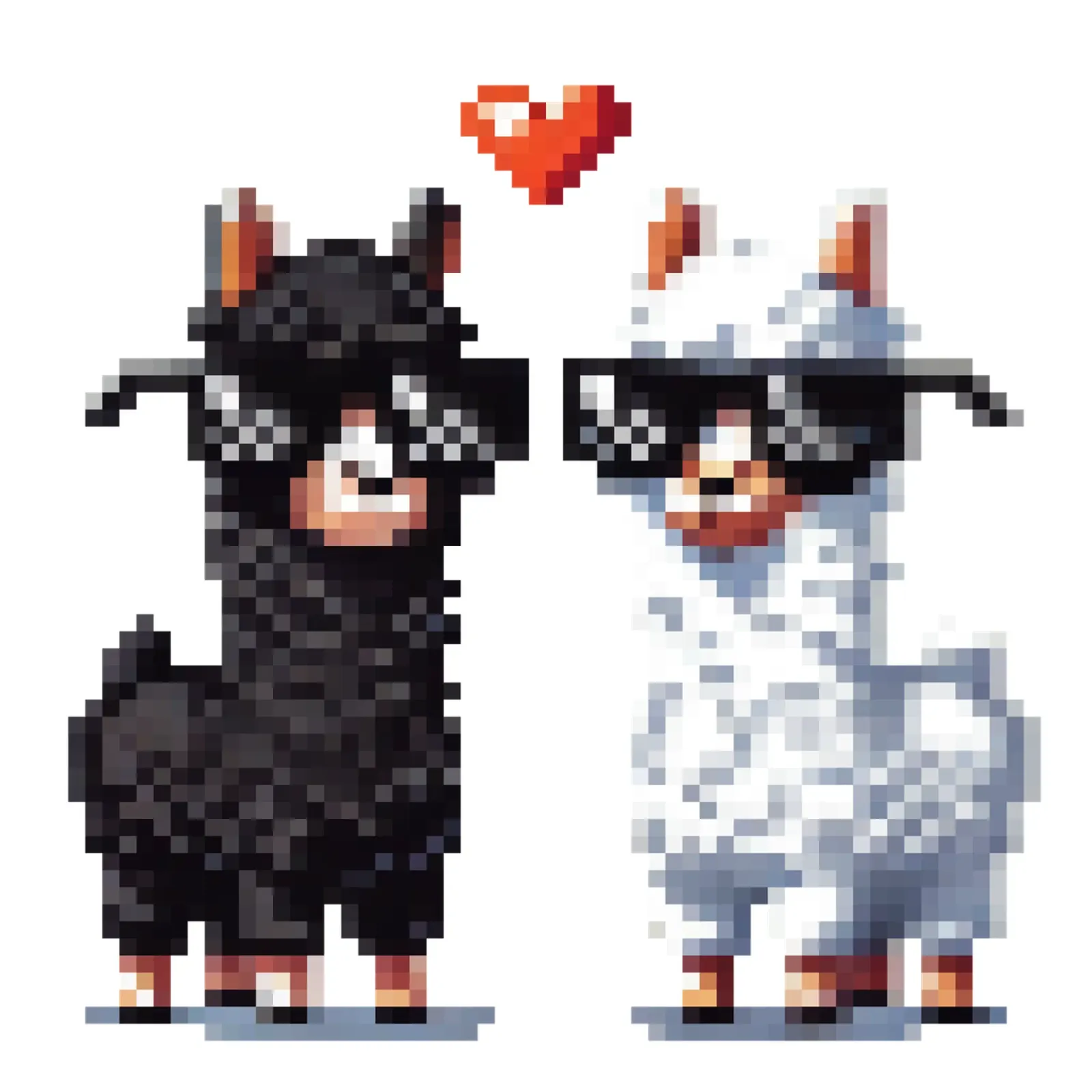 L'amore degli alpaca - Pixelart pellicola backlit da pixelart