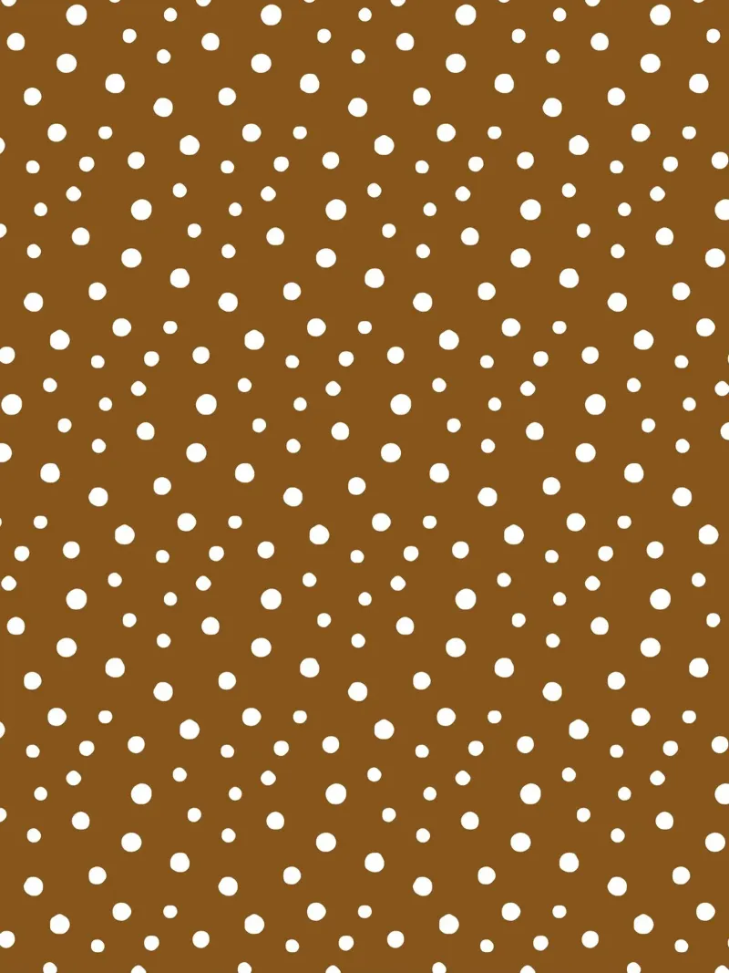 Standard Chic Handgezeichnete Polka Dots | Weiß auf Dunkelbraun Poster mit Kunststoffrahmen von Beauty in Simplicity
