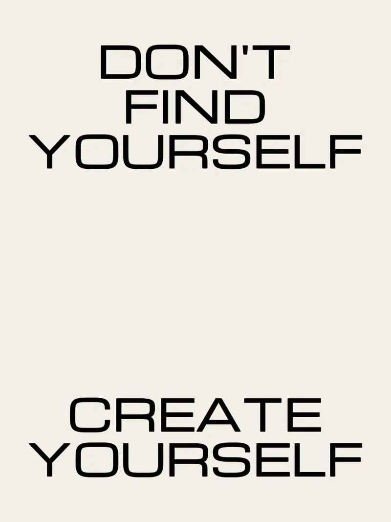 Don't find yourself create yourself quote canvas by Paigaam Studio