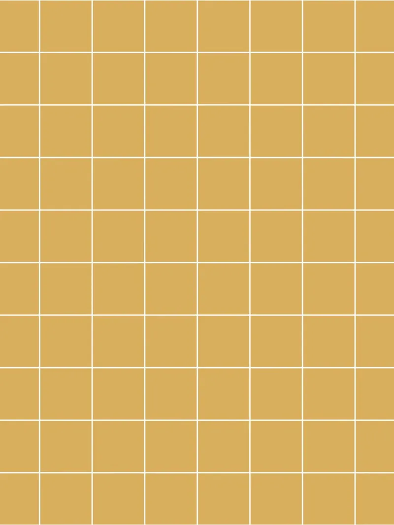 Minimal Basic Klassiek Groot Raster | Wit op Mosterdgeel hahnemühle van Beauty in Simplicity