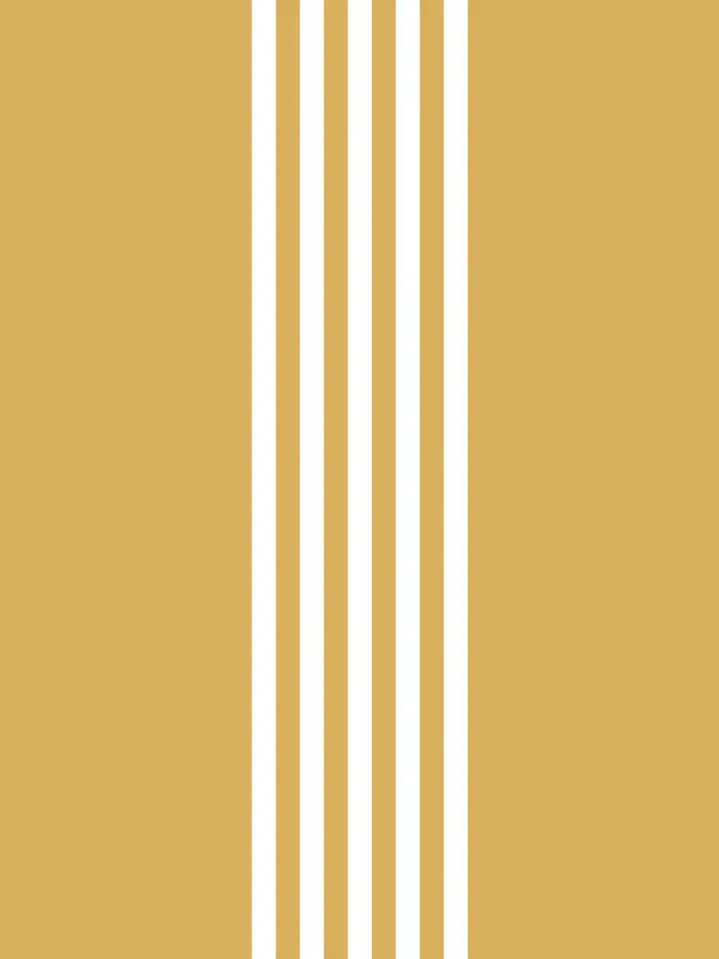 Basis Scandi Centered Stripes 2 | Wit op Mosterdgeel canvas van Beauty in Simplicity