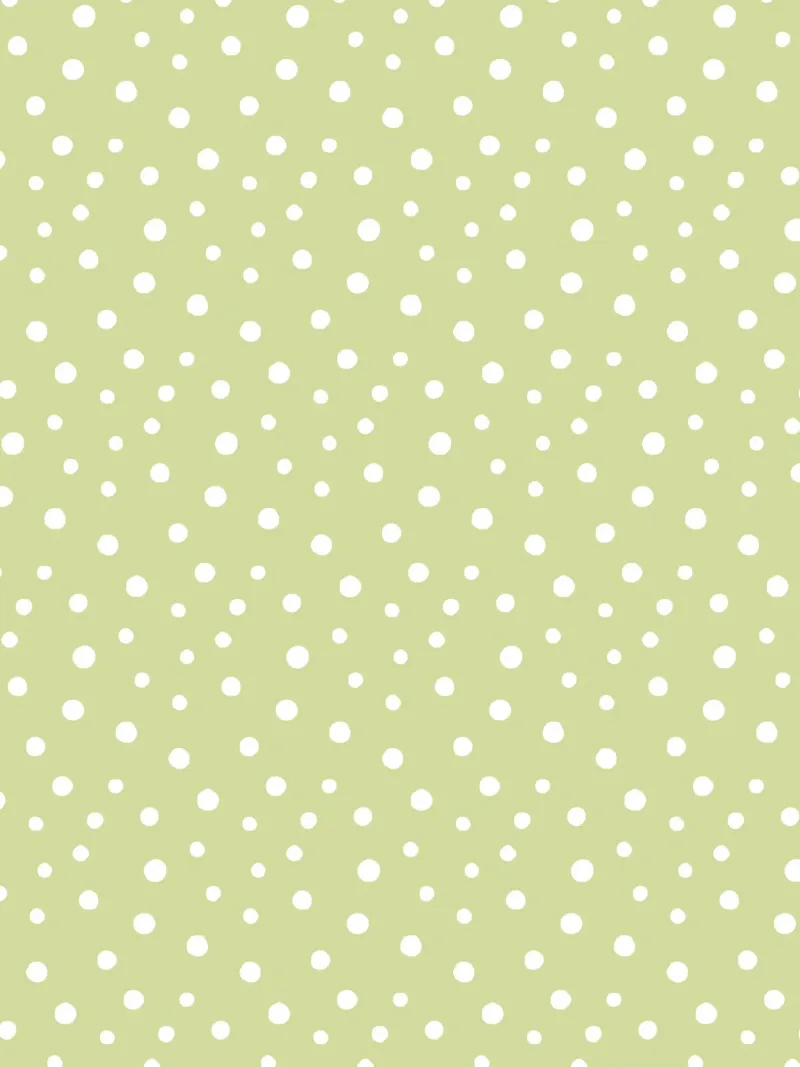 Chic Standard Disegnato a mano a pois bianchi su verde pastello pellicola backlit da Beauty in Simplicity