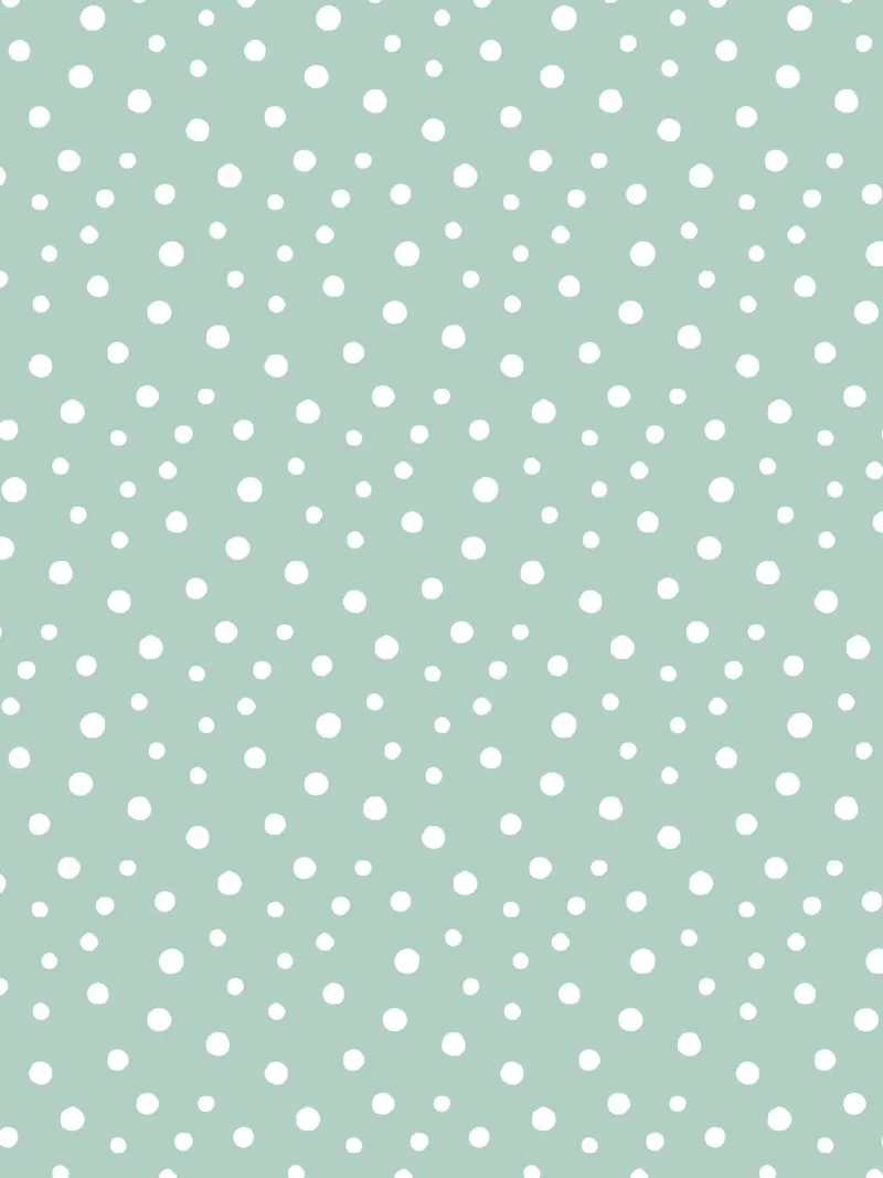 Basic Chic Hand gezeichnete Polka Dots | Weiß auf Soft Blue Green Poster mit Kunststoffrahmen von Beauty in Simplicity