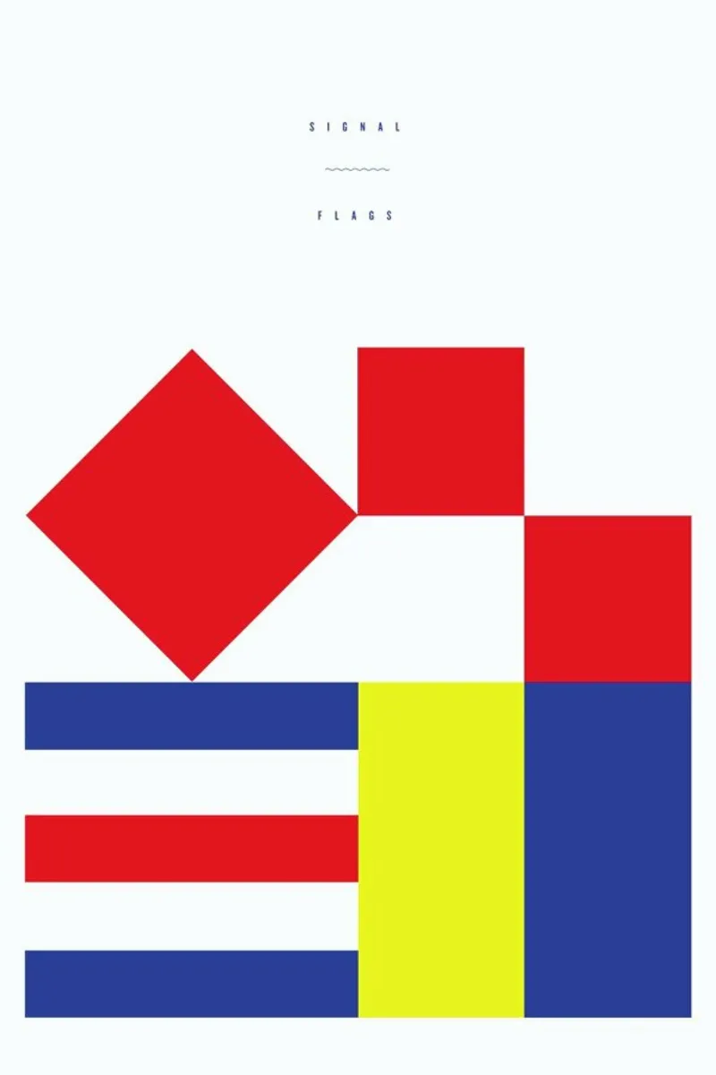 Signal Flags 1 poster con telaio in alluminio da Nick Barclay