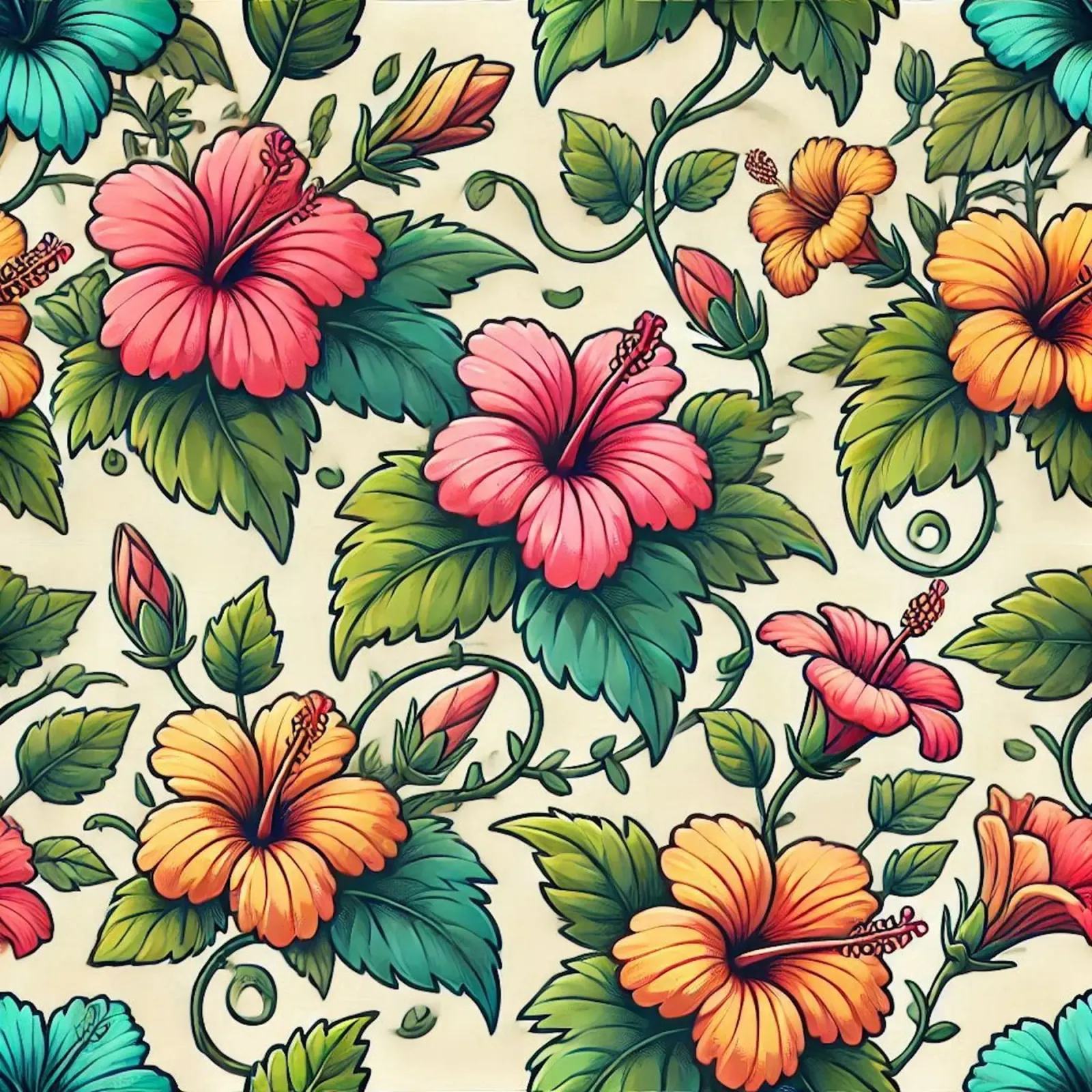 Hibiscus Harmony canvas by Organic Aesthetics