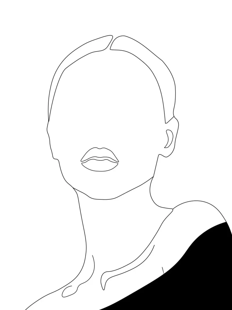 Line art minimale di donna pellicola backlit da Urban Art Draw