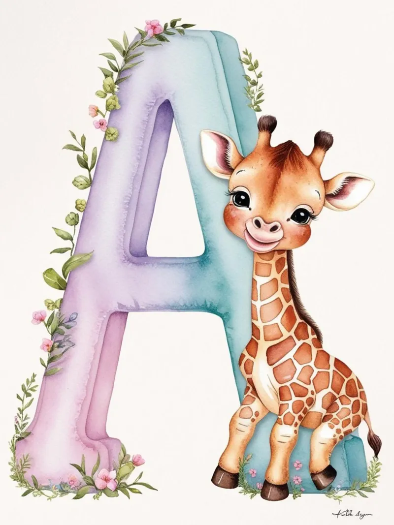 Lettera A Girrafe bambini pellicola backlit da Kids zone