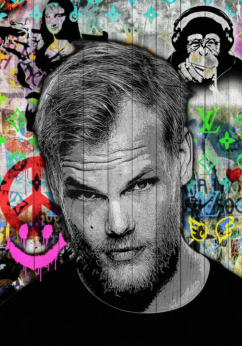 Pop art Avicii pellicola backlit da FreeArtStudio