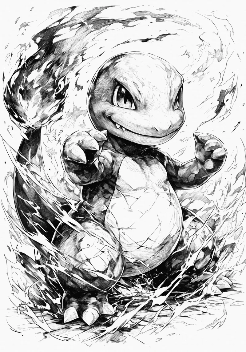 Charmander black and white pellicola backlit da CreativeStudio