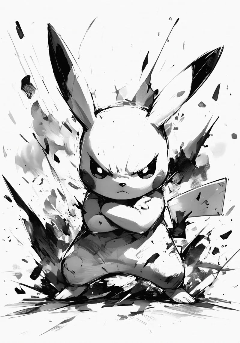 Pikachu black and white pellicola backlit da CreativeStudio