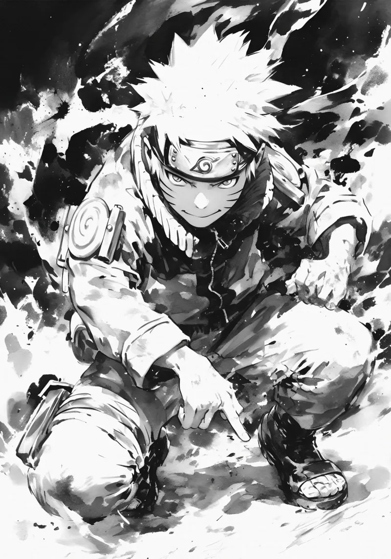 Naruto black and white pellicola backlit da CreativeStudio