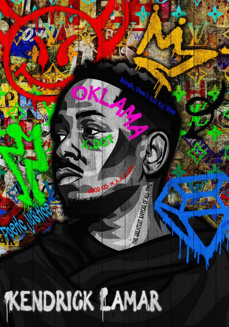 Pop art kendrick lamar poster by FreeArtStudio