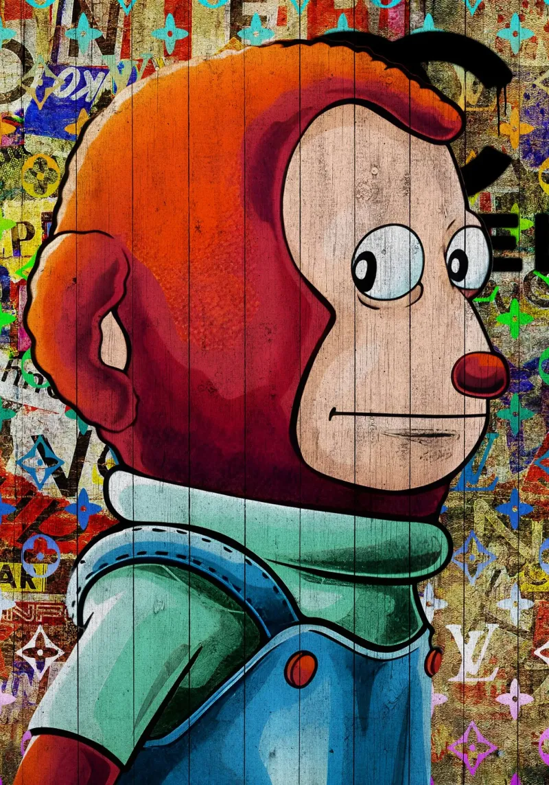 Pop Art Awkward Funny Monkey Meme pellicola backlit da FreeArtStudio