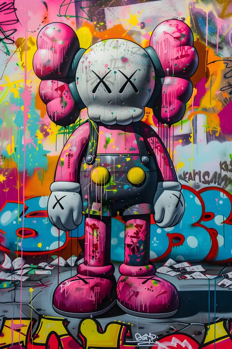 Pop art Kaws pellicola backlit da FreeArtStudio