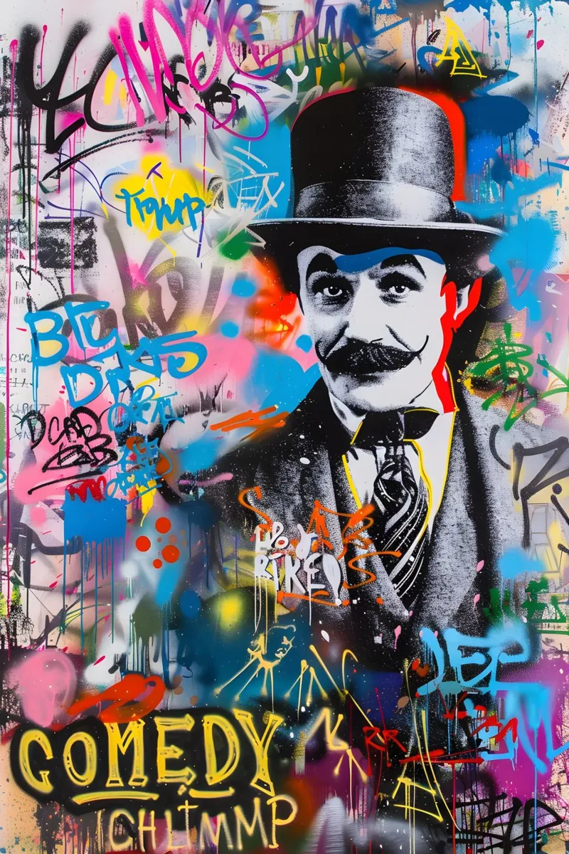 Pop art Charlie Chaplin pellicola backlit da FreeArtStudio