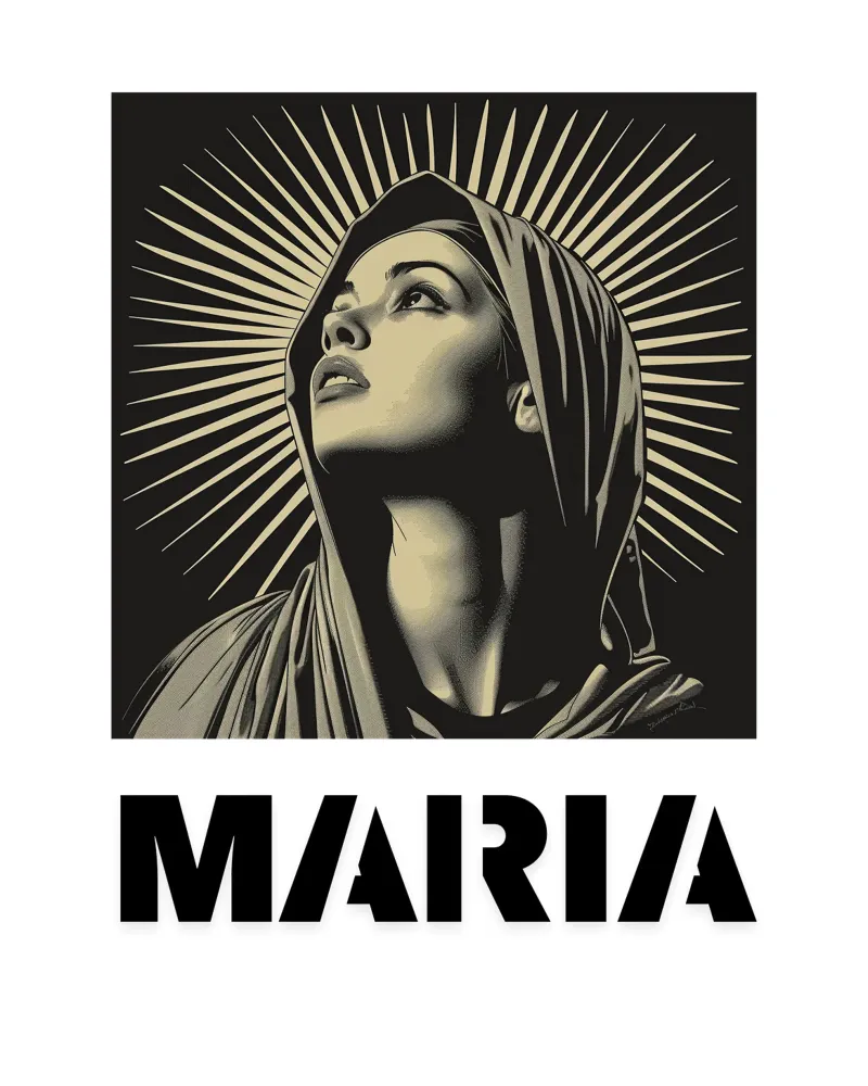 Maria "Madre della Speranza poster con telaio in legno da Nikis Art Studio