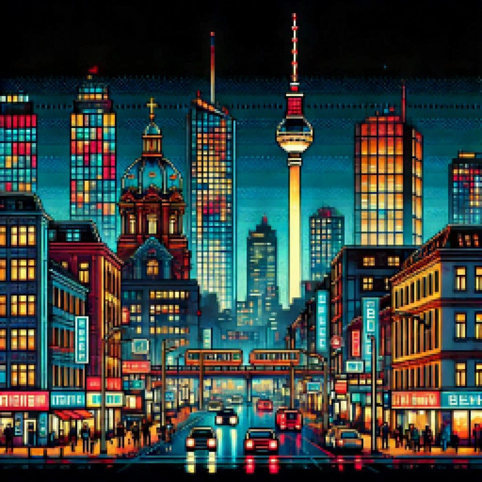Berlin - Pixelart poster by pixelart