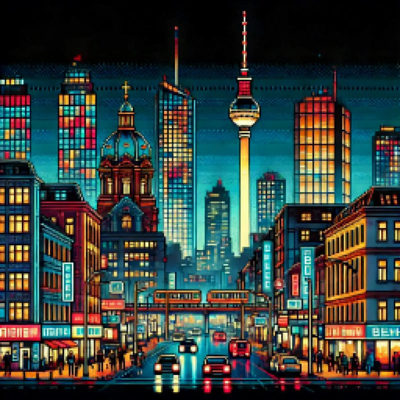 Berlino - Pixelart pellicola backlit da pixelart