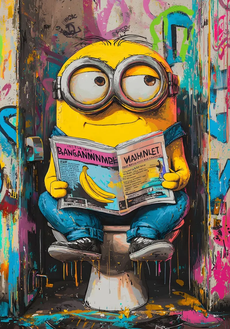 Funny Minion Toilet pellicola backlit da FreeArtStudio