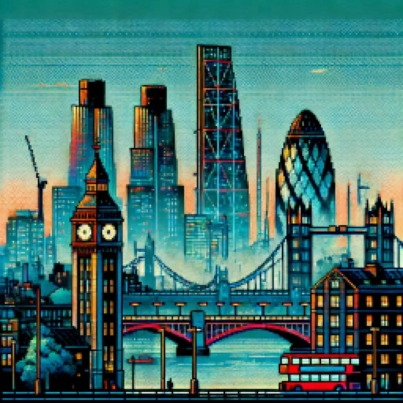 London - Pixelart poster by pixelart
