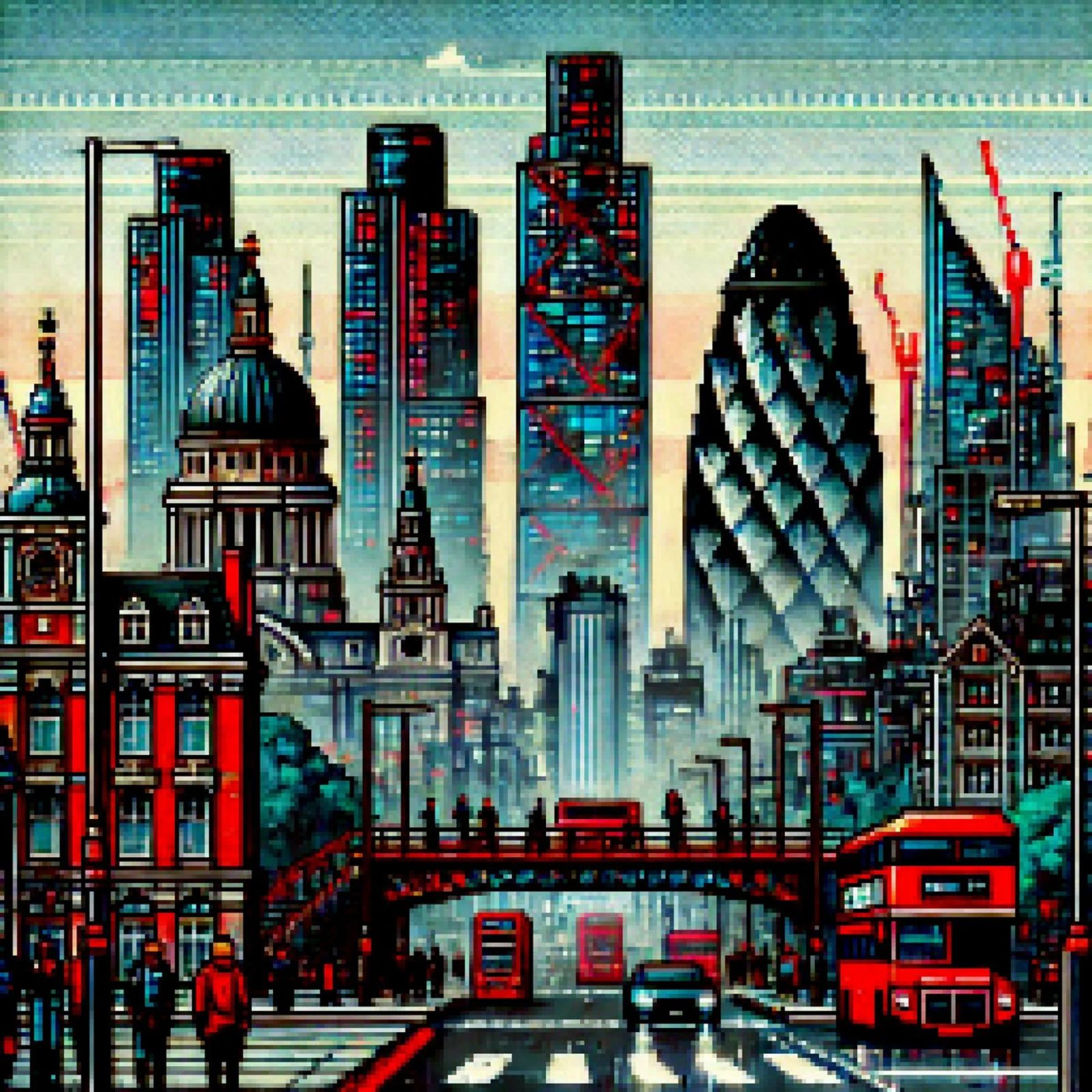 London - Pixelart poster by pixelart