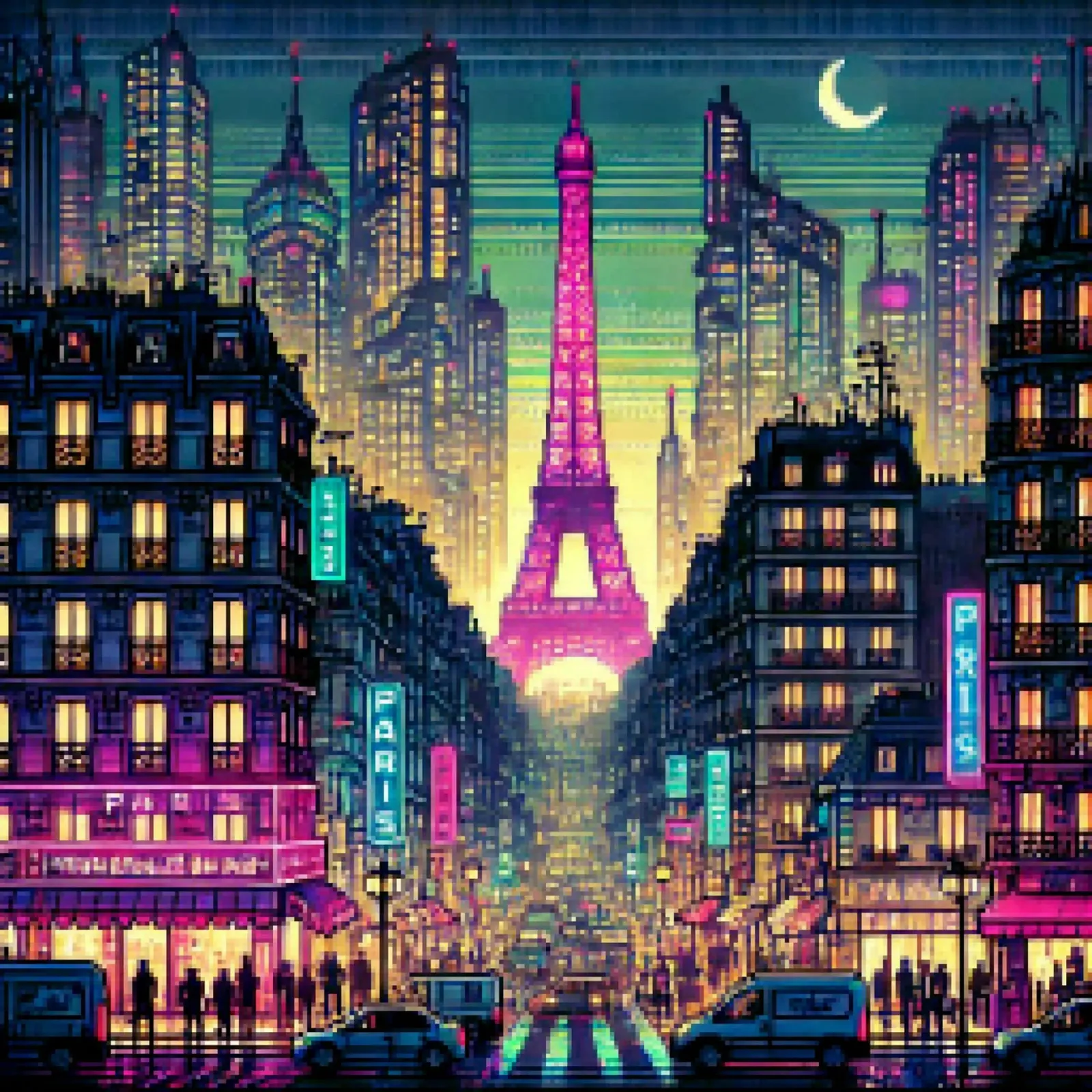 Parigi - Pixelart pellicola backlit da pixelart