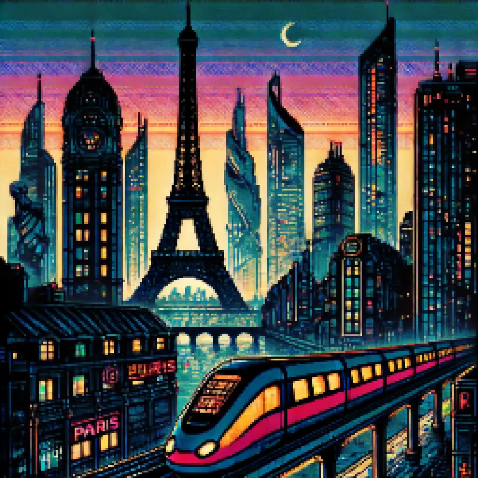 Parigi - Pixelart pellicola backlit da pixelart