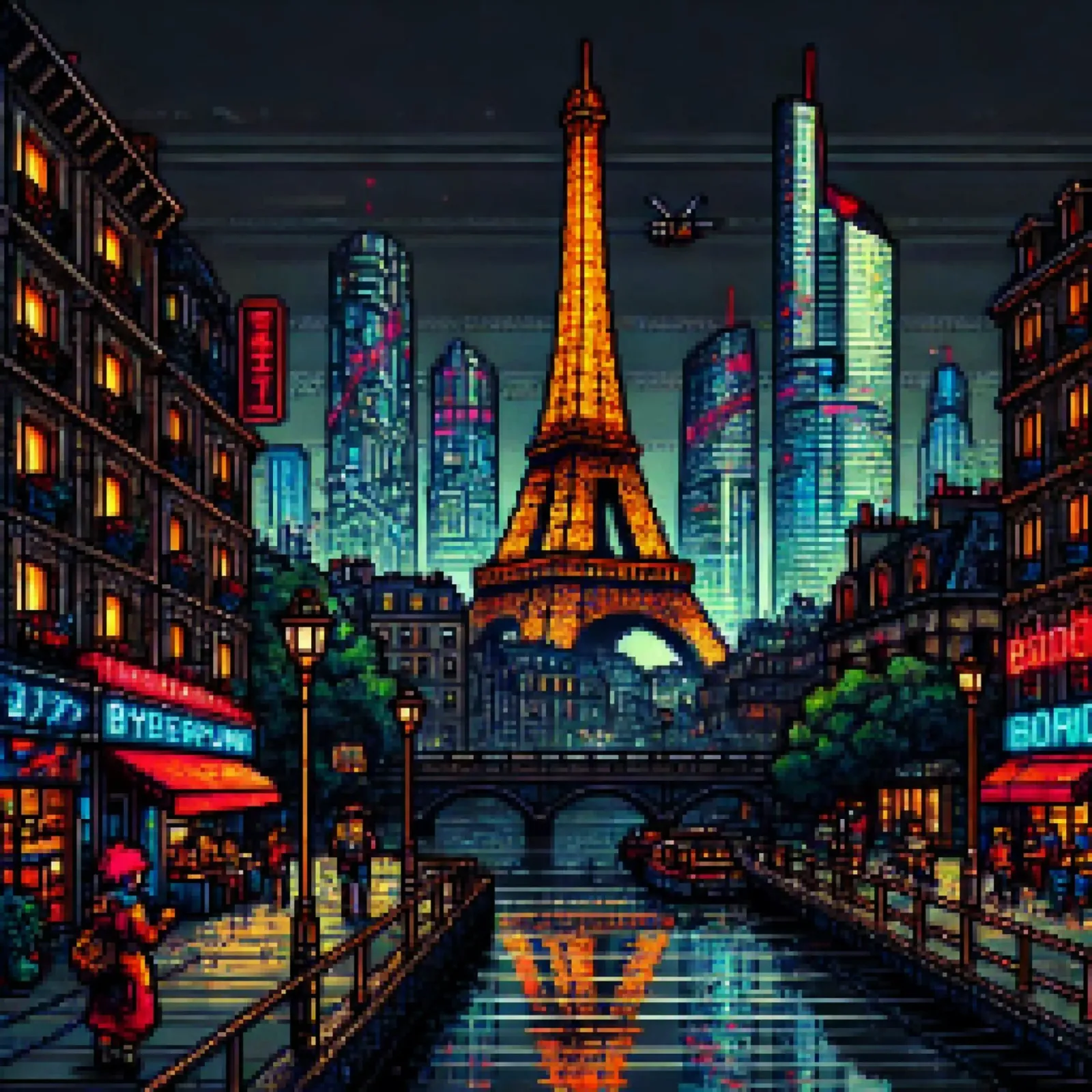Parigi - Pixelart pellicola backlit da pixelart