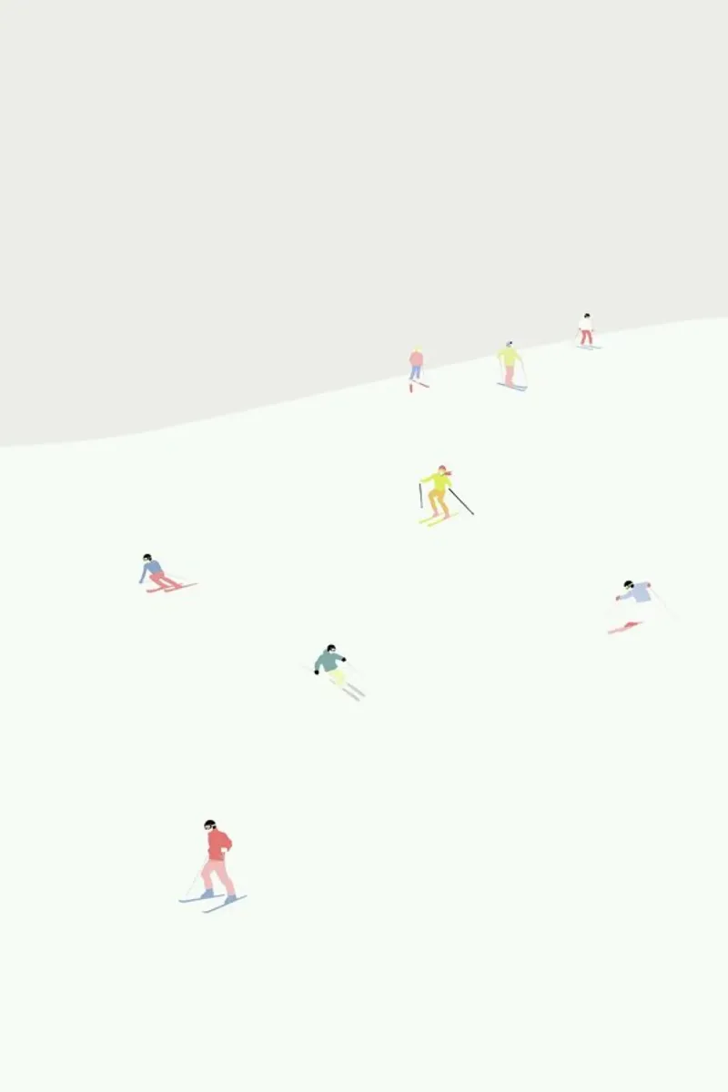 Skibakken canvas met Baklijst van Swen Swensøn