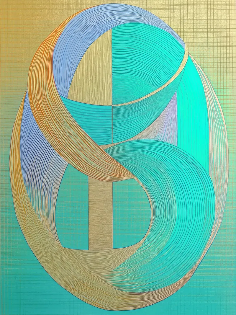 Abstract gold and blue forex plate by Imagine