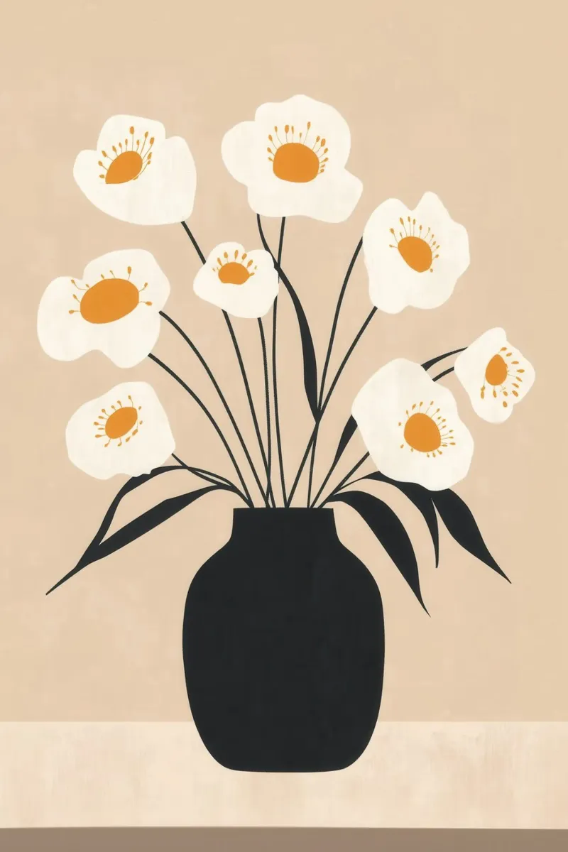 Stampa floreale minimalista pellicola backlit da Melloi Art Print