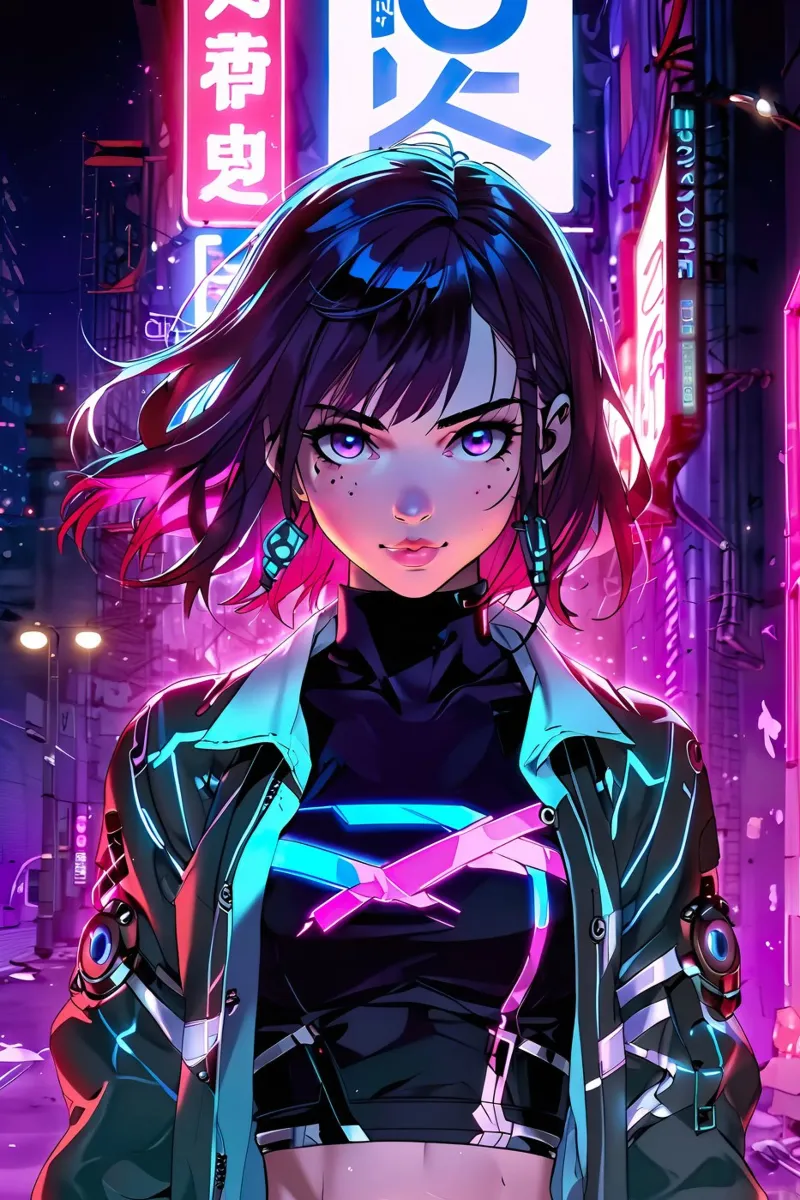 Ragazza Anime Cyberpunk pellicola backlit da ARTVI-SHOP