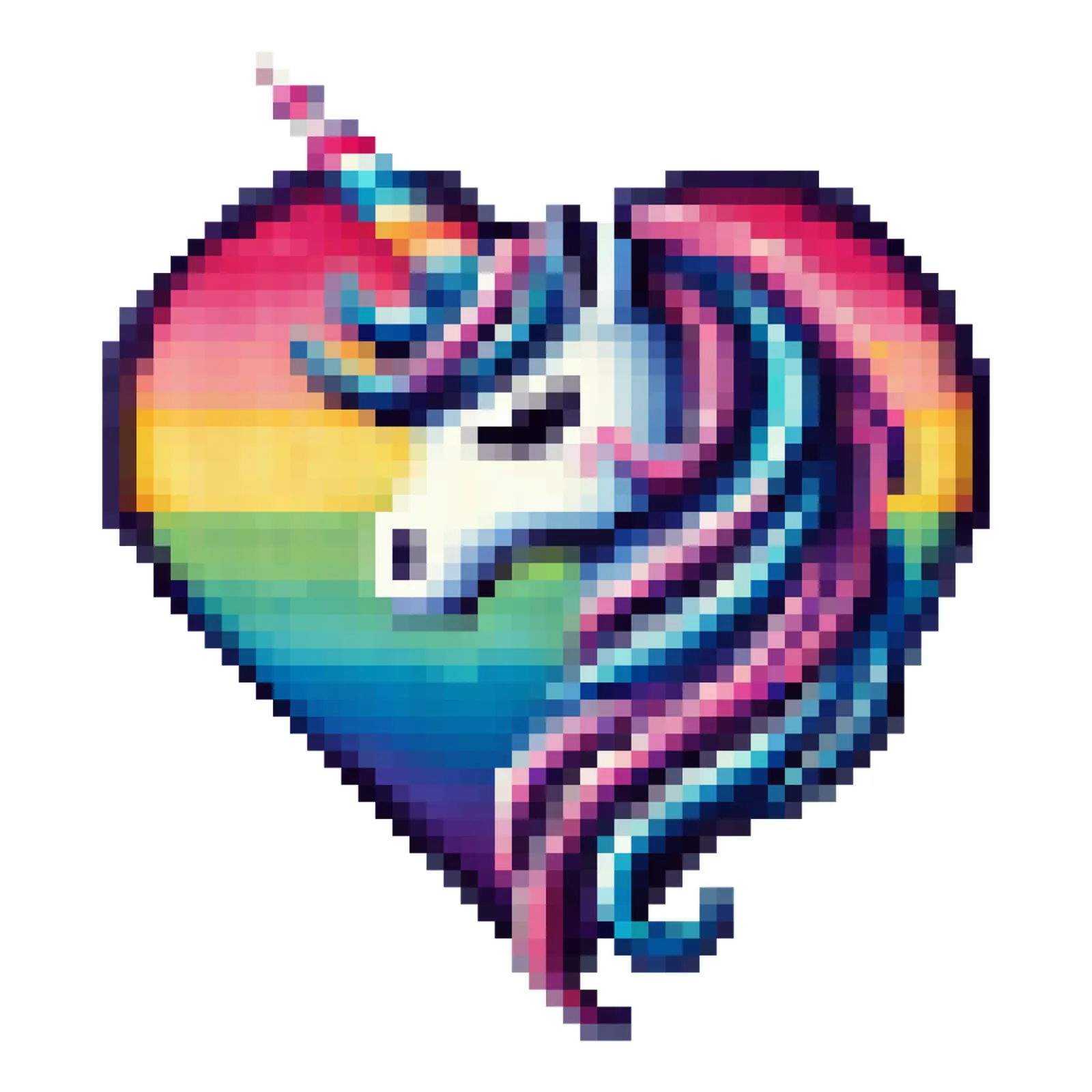 Cuore di unicorno - Pixelart pellicola backlit da pixelart