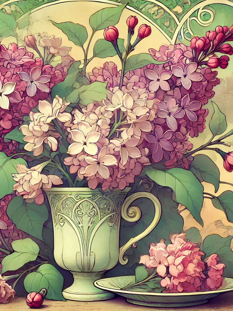 Flieder Hahnemühle von Art-Nouveau-Dsg