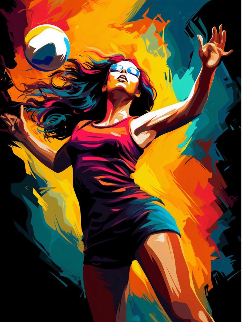 Volleyball Colorful 2 poster by Mateo