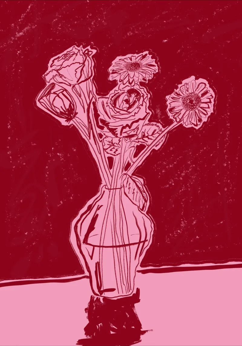 Pink Flower Bouquet hahnemühle by ni-ja artboutique