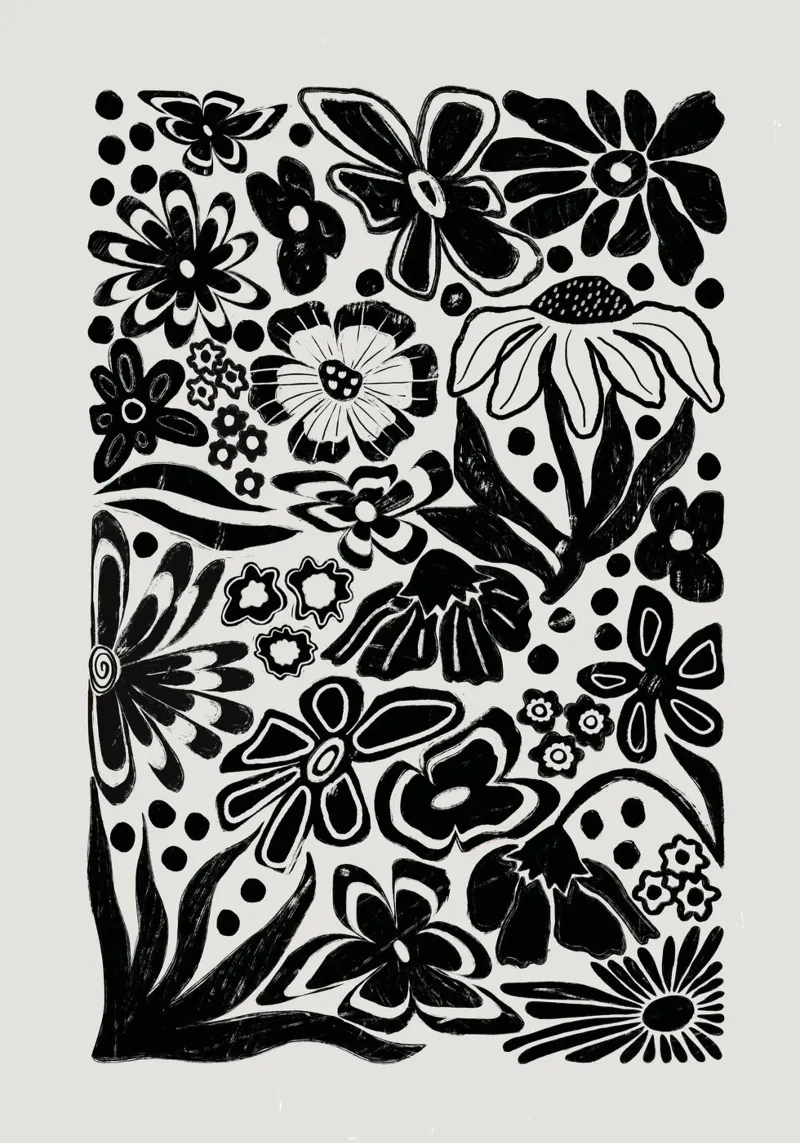 Black Spring Flowers pellicola backlit da ni-ja artboutique
