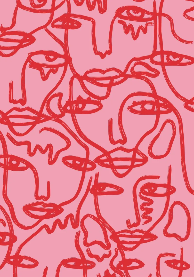 Blushing Faces: Red & Pink pellicola backlit da ni-ja artboutique