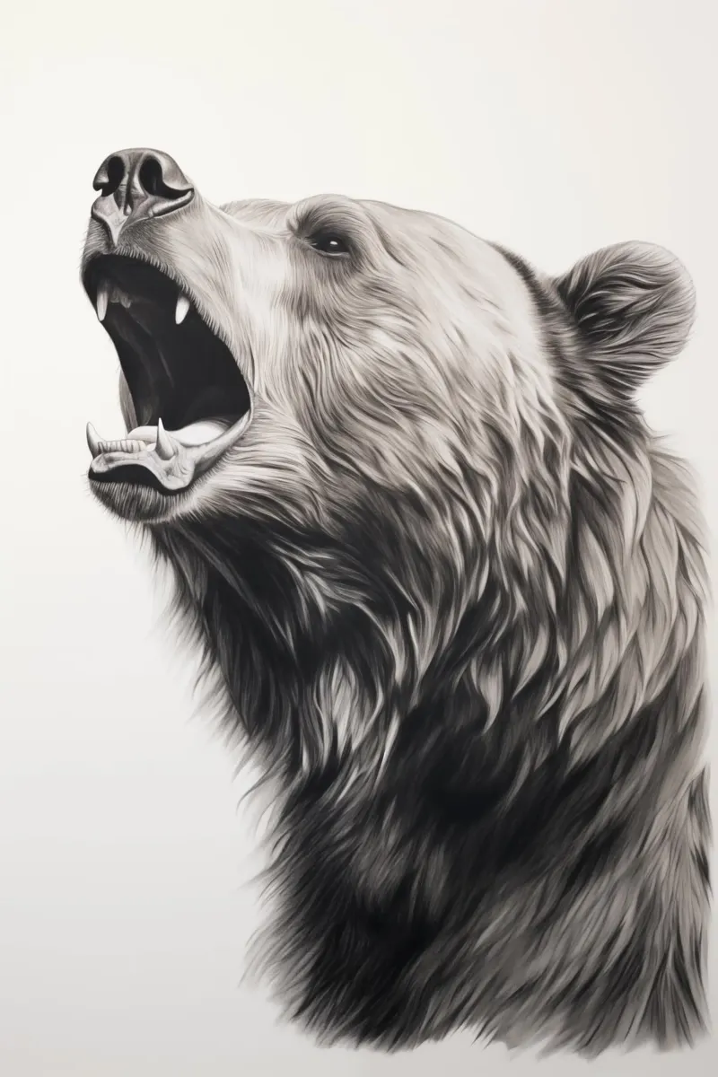 Poderoso dibujo de oso metacrilato de Carinaprint