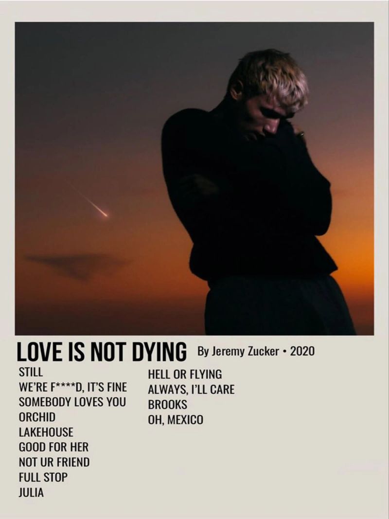 LOVE IS NOT DYING By Jeremy Zucker 2020 pellicola backlit da SoundStudio