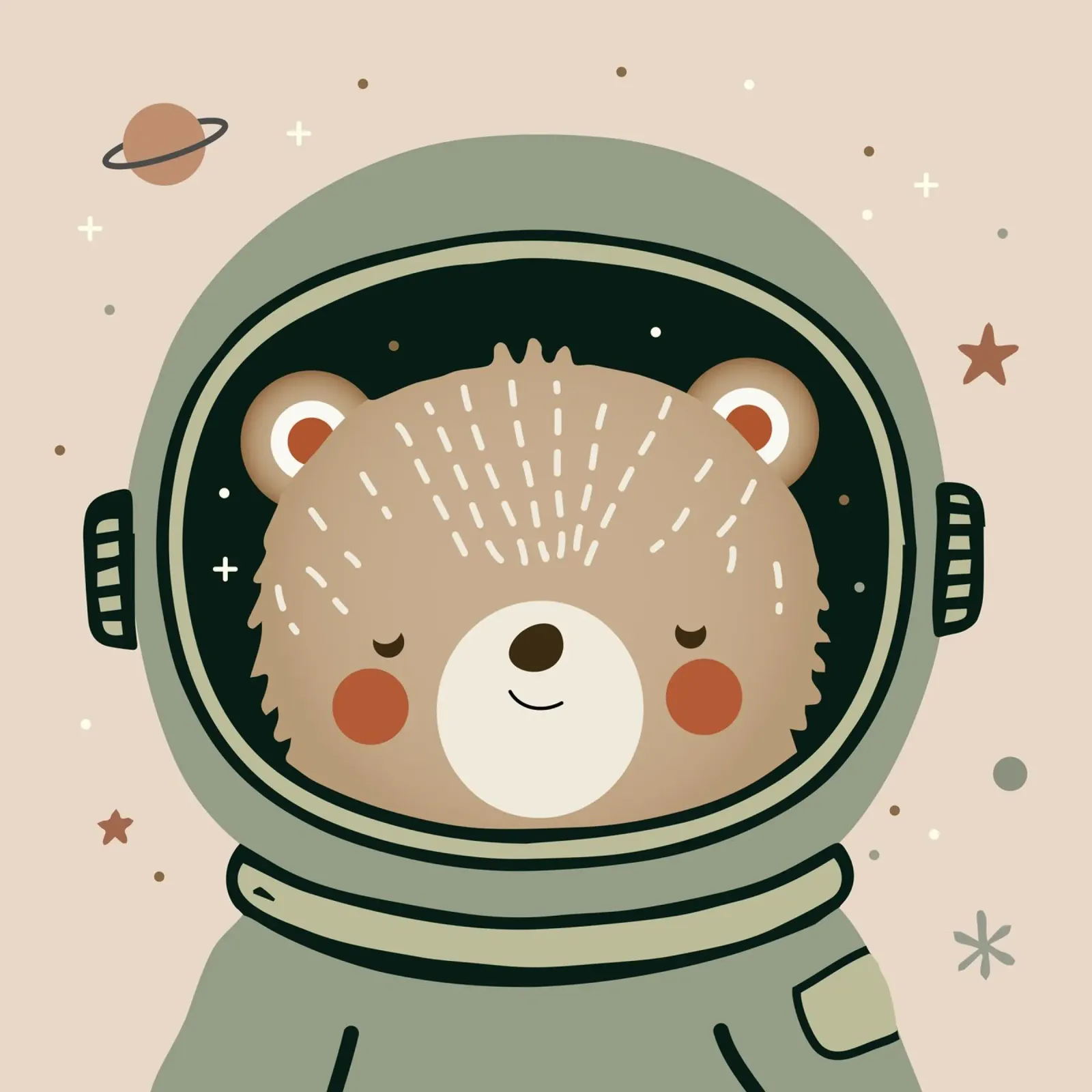 Orso come astronauta - illustrazione dal sapore galattico pellicola backlit da namosh