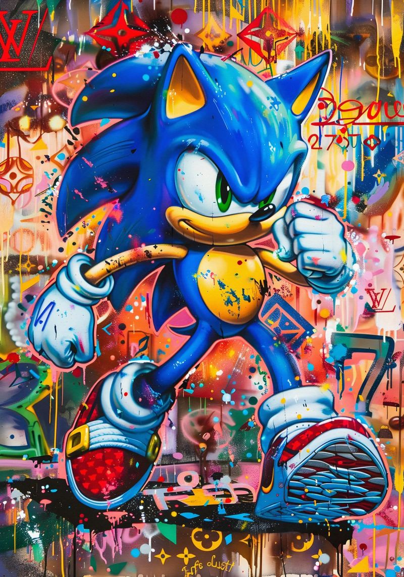 Pop art Sonic Splash Poster von FreeArtStudio