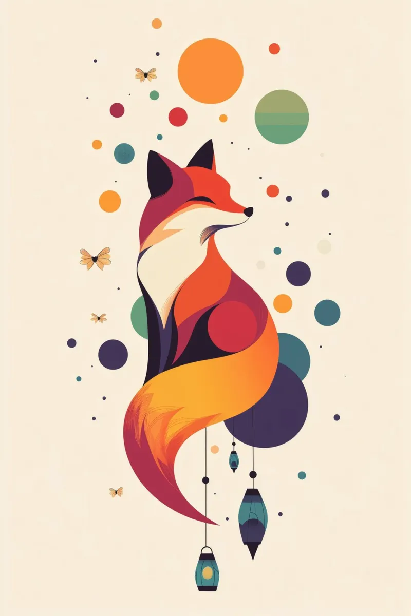 Volpe dei sogni poster con telaio in alluminio da DreamPixel