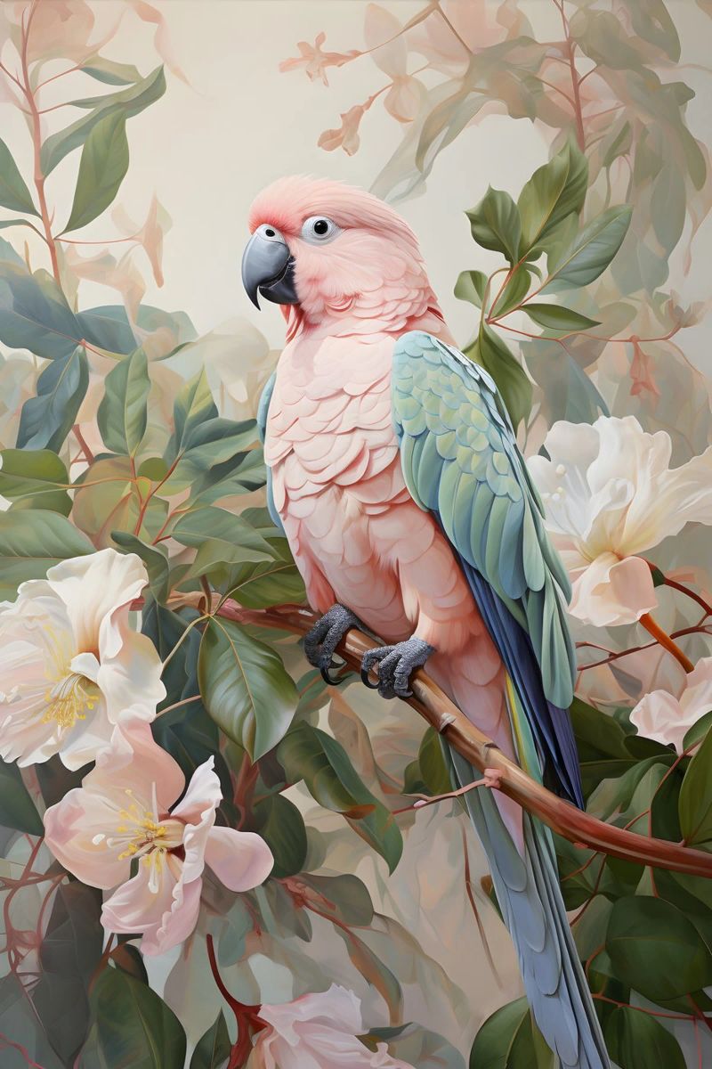 Rosa Papagei poster de Carinaprint