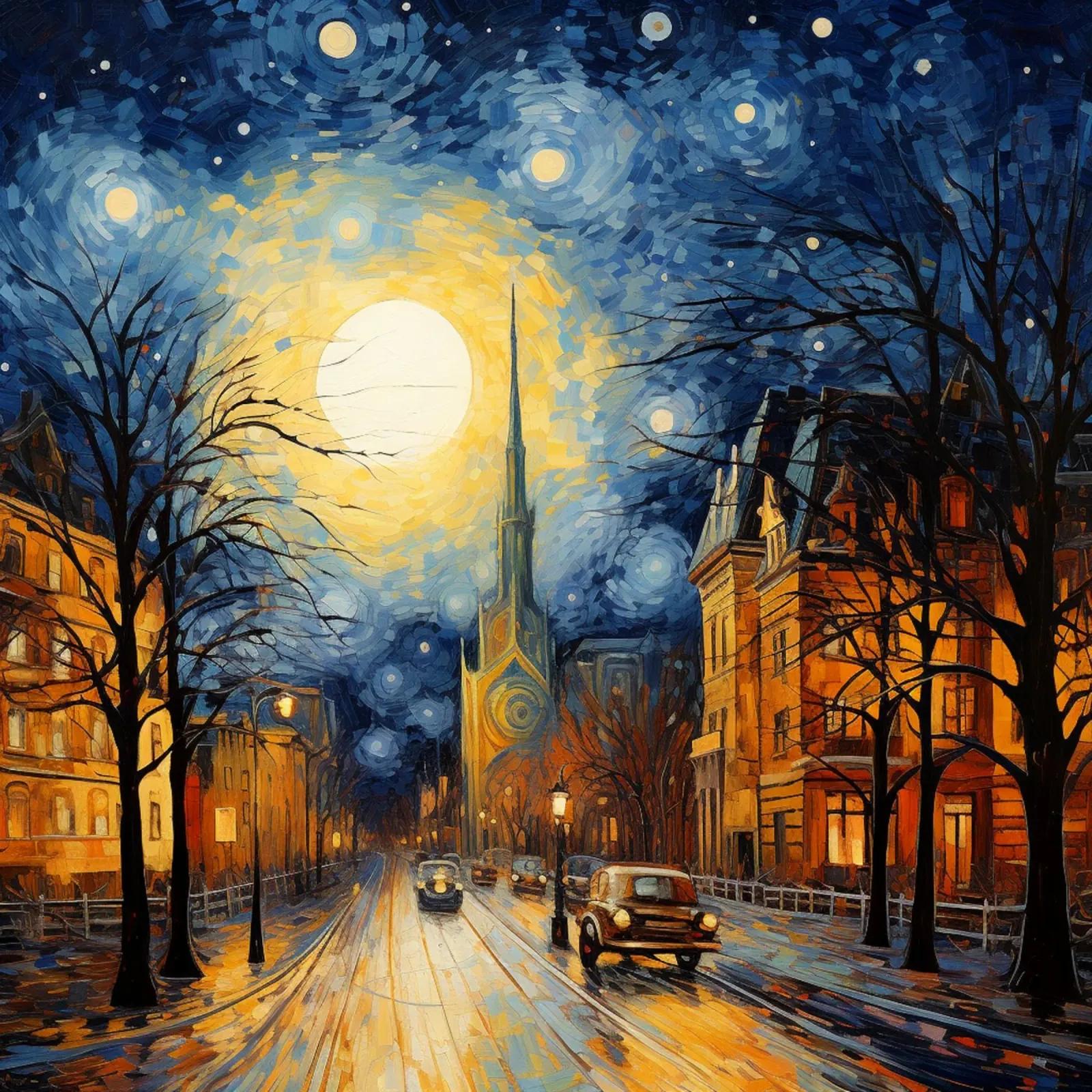 Starry Night poster with aluminum frame by Artsy Bessy